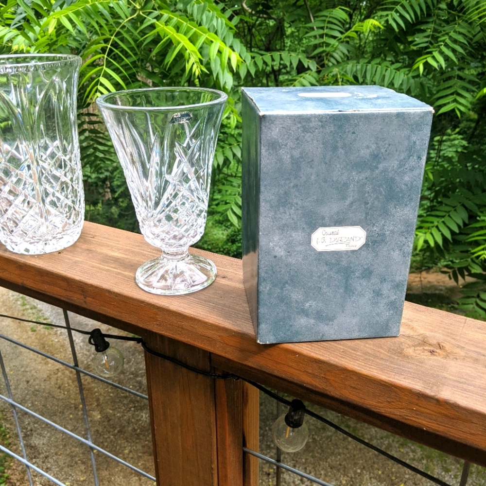 JG Durand lead crystal footed vase